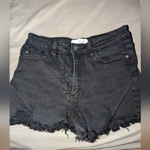 Black jean shorts